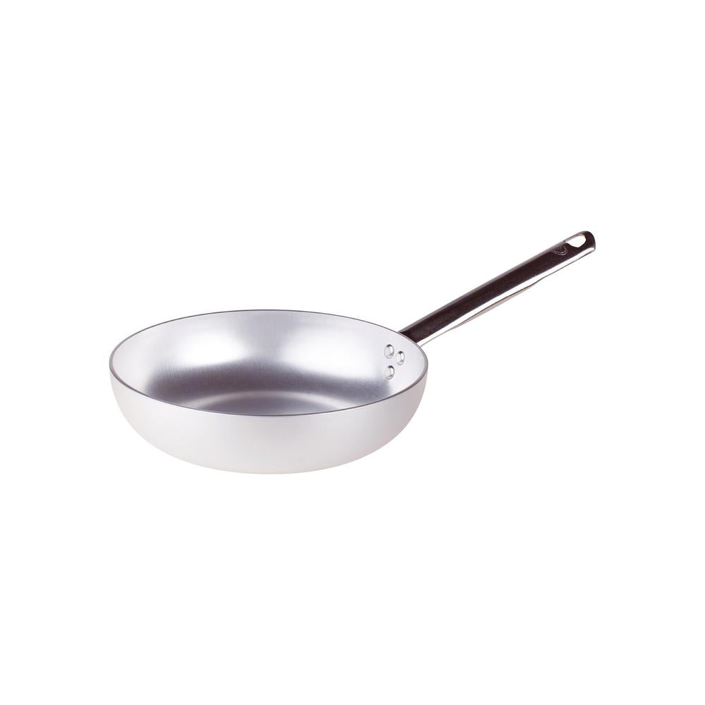 Agnelli Alluminio 3mm Professionale Padella Alta Svasata Con Manico Tubolare Inox