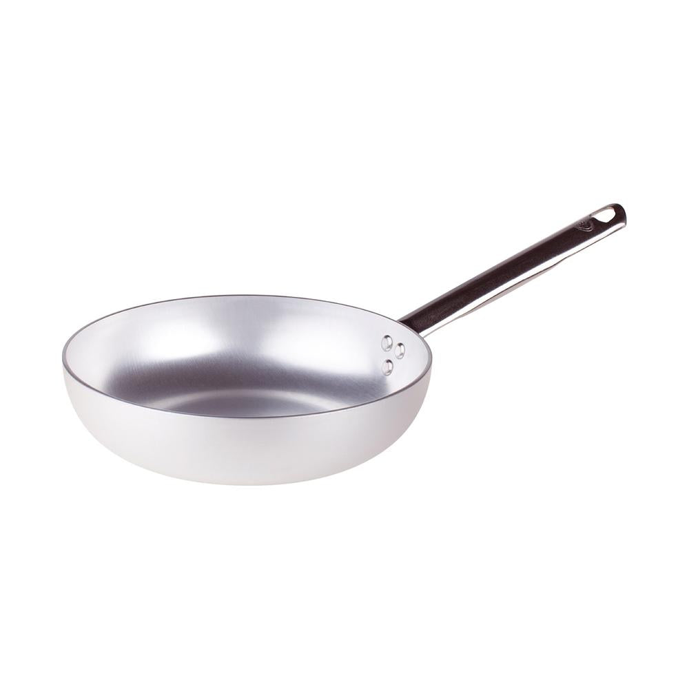 Agnelli Alluminio 3mm Professionale Padella Alta Svasata Con Manico Tubolare Inox