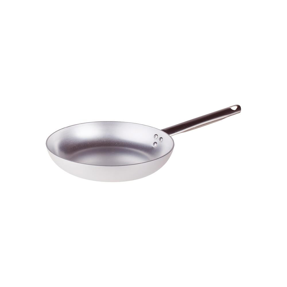 Agnelli Alluminio 3mm Professionale Padella Bassa Svasata Con Manico Tubolare Inox