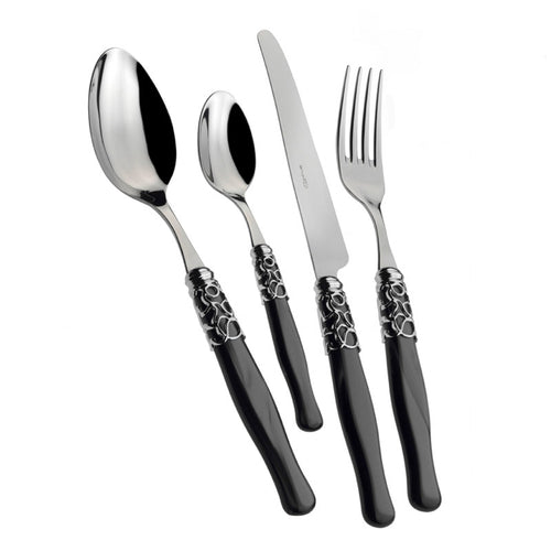 Selene Servizio Posate Ghiera Cromata Acciaio Inox - Set 24 Pz