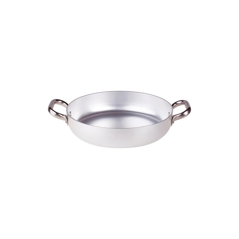 Agnelli Alluminio 3mm Professionale Tegame Basso Con 2 Maniglie Inox