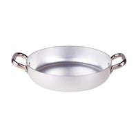 Agnelli Alluminio 3mm Professionale Tegame Basso Con 2 Maniglie Inox