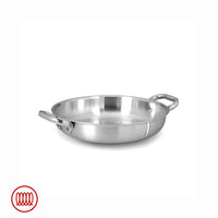 Agnelli Alu-Inox 3-ply Tegame Basso Induzione Con Due Maniglie In AluInox Satinato
