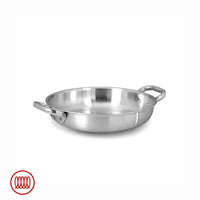 Agnelli Alu-Inox 3-ply Tegame Basso Induzione Con Due Maniglie In AluInox Satinato