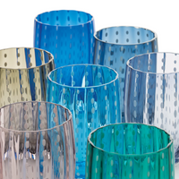 32 cl - Perle Verre À Eau Pallini Bianchi en Verre - Ensemble 2 Pcs