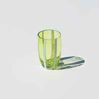 32 cl - Gessato Verres À Eau A Righe in Vetro Lavorato A Mano - Ensemble 6 Pcs